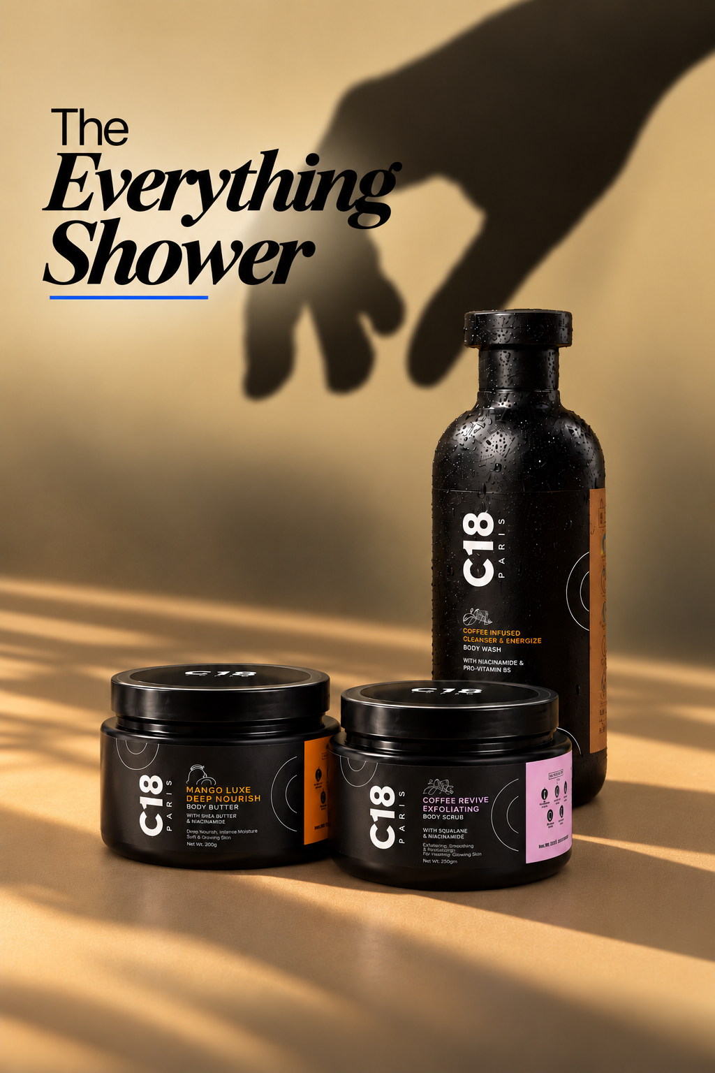 The Everything Shower - Exfoliating & Moisturizing Body Care Trio for Dry & Rough Skin