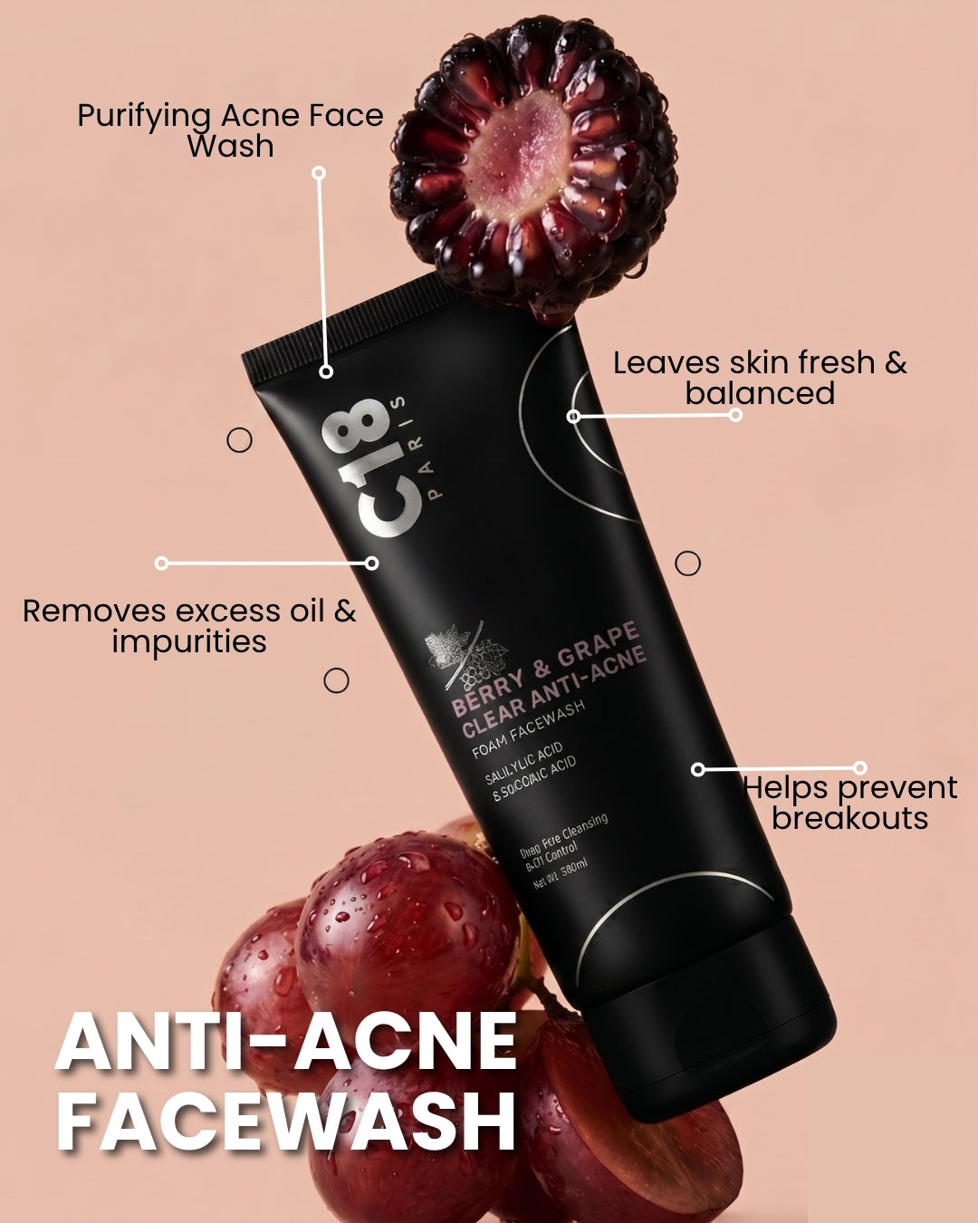 Berry & Grape Clear Anti-Acne Foam Face Wash