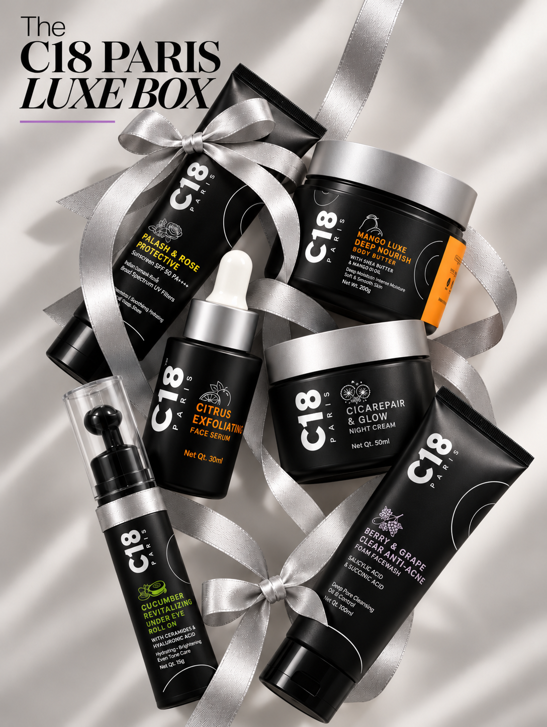 The C18 Paris Luxe Box - Customizable Six-Piece Face & Body Care Set