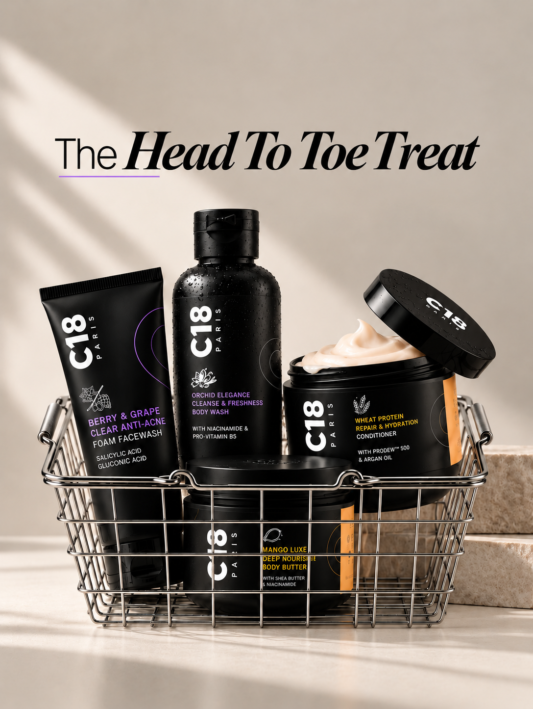 The Head to Toe Treat - Five-Piece Hair, Face & Body Care Set