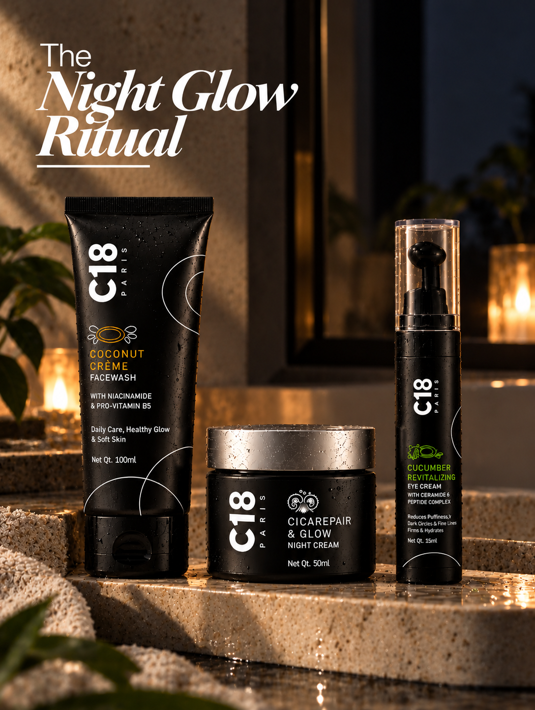 The Night Glow Ritual - Hydrating Night Skincare Set for Normal & Dry Skin